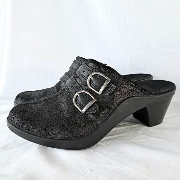 ROMIKA Mokassetta Black Comfort Mule Clog Buckle Detail Size 8 - 8.5 - Picture 1 of 9
